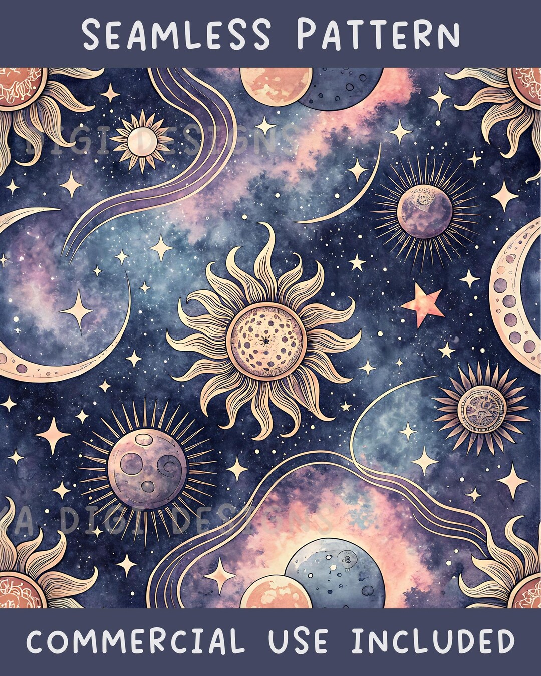 Galaxy Seamless Seamless Pattern Repeat Fabric Pattern Digital Paper ...