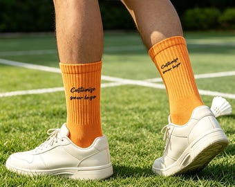 Custom Embroidered Sports Socks, Personalized Text & Logo Athletic Workout Socks, Unisex Training Team Socks for Men Women