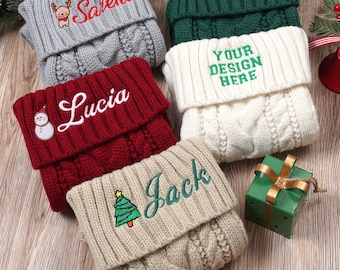 Medias navideñas personalizadas, con su logotipo, medias navideñas familiares bordadas personalizadas, medias con monograma, regalo para él