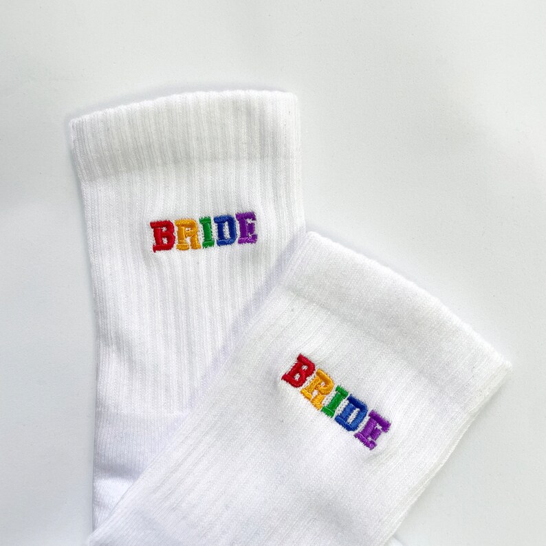 Embroidered Custom Bride Socks Custom Wedding Socks Bridesmaid Socks ...