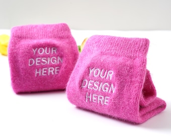 Custom Embroidered Wool Socks,Women's Warm Cozy Socks,Personalized Text Logo Wool Socks,Custom Wool Socks,Birthday Gift,Team Socks,Bride Gif