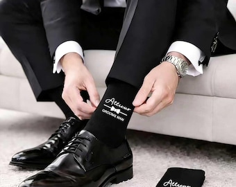 Personalised wedding socks,Custom Best Man Socks,Groomsman Gift,Men socks, Wedding Party Sock, Husband Gift,Father of the Bride Gift.