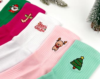 Embroidered Personalized Christmas Socks,Christmas Gift,Christmas decorations,Gift for He,Cozy Christmas Socks