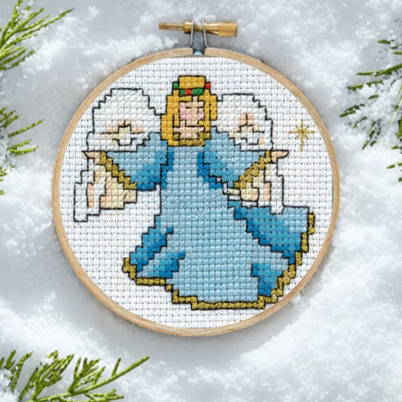 Christmas Angel Cross Stitch Pattern PDF Download Etsy