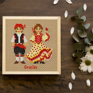 Spanish Couple, People Around The World Cross Stitch Pattern PDF Download
