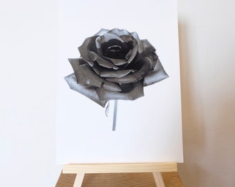 Fotografía Rosa Roja - Impresión en Blanco y Negro