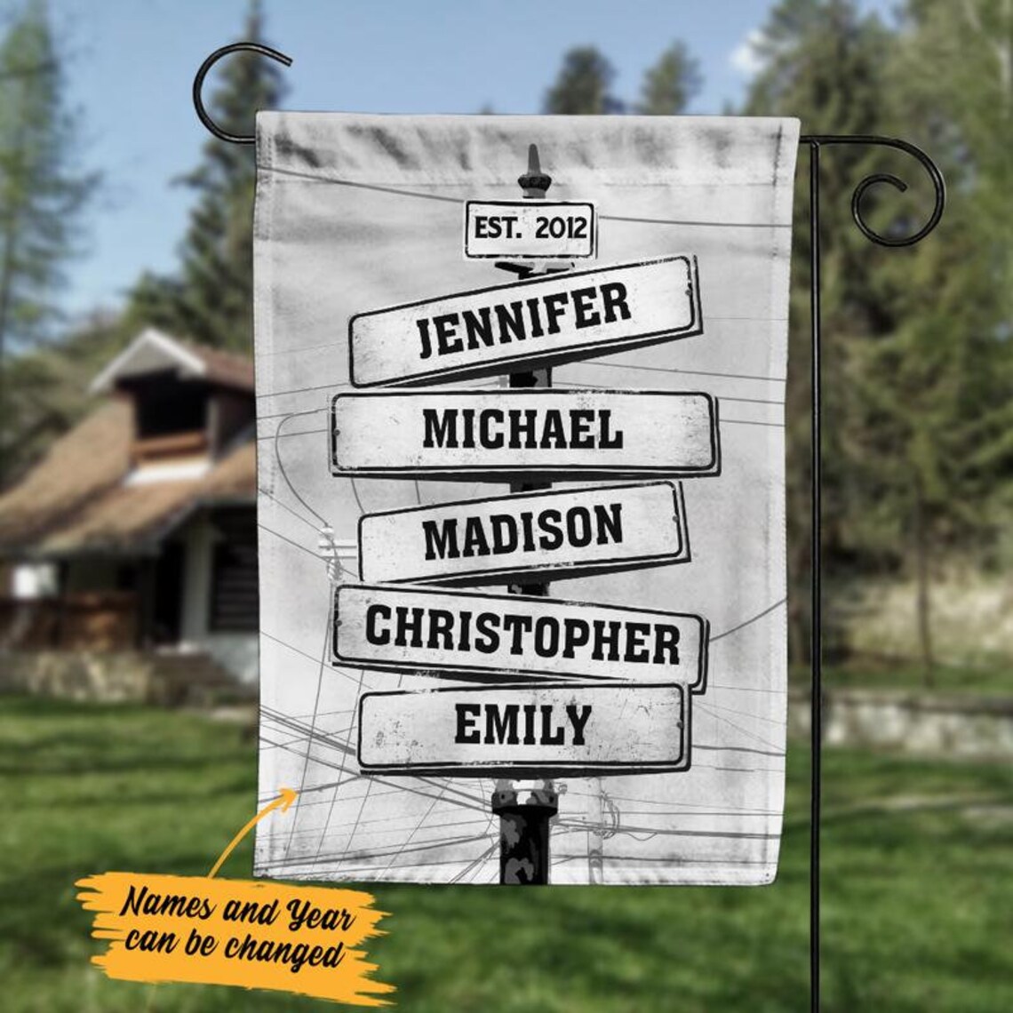 Personalized Family Street Sign Garden Flag Custom Yard Flags Etsy