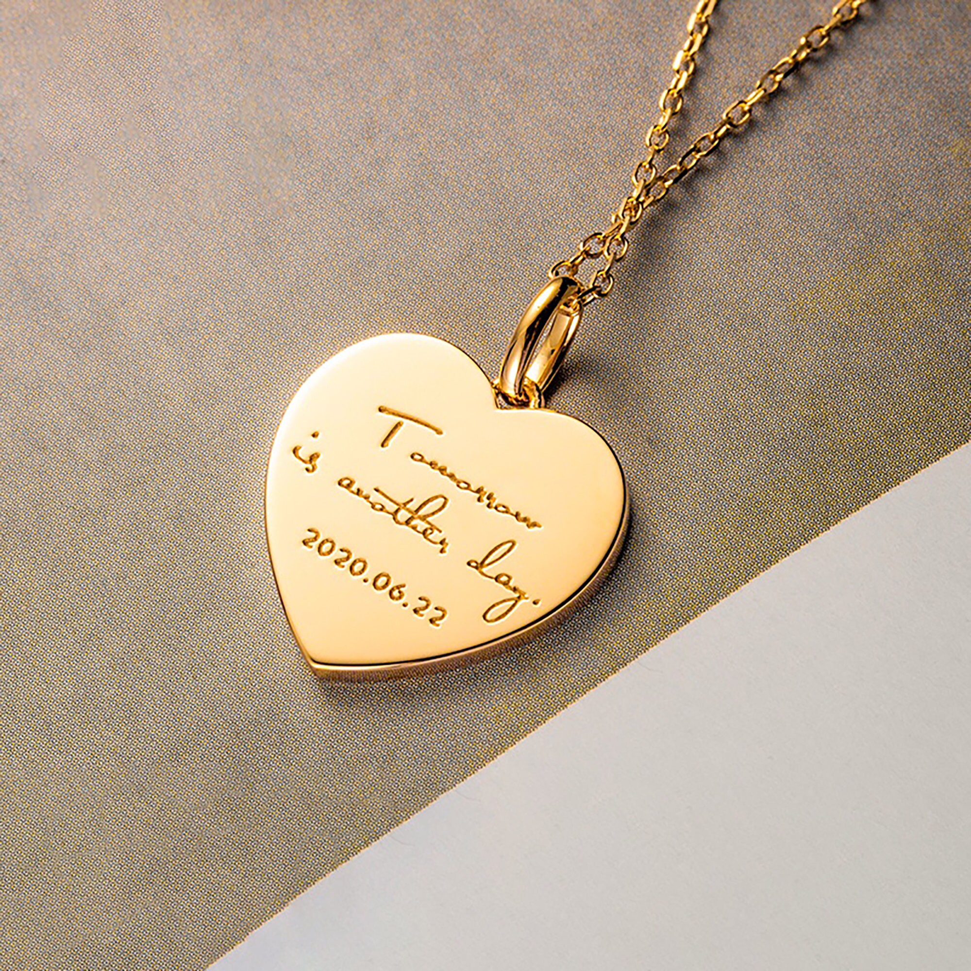 Love Heart Shaped Necklace 18 Karat Gold Jewelry Etsy