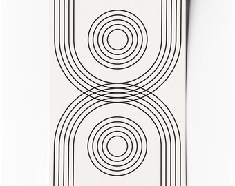 Croisée des destins – Affiche d’art abstrait minimaliste géométrique
