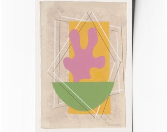 3D I – Affiche d’art abstrait minimaliste géométrique