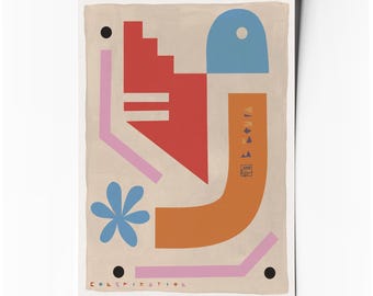 Conspiration – Affiche d’art abstrait minimaliste géométrique
