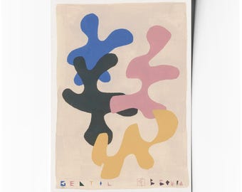 Gentil – Affiche d’art abstrait minimaliste géométrique