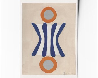 Sablier – Affiche d’art abstrait minimaliste géométrique