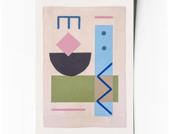 Oasis II – Affiche d’art abstrait minimaliste géométrique