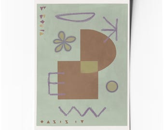 Oasis IV – Affiche d’art abstrait minimaliste géométrique