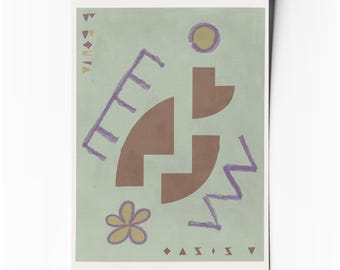 Oasis V – Affiche d’art abstrait minimaliste géométrique
