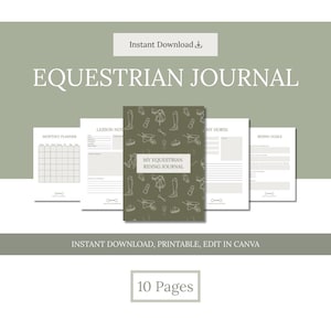Equestrian Journal and Planner. A4 Digital Planner. Horse Riding Planner