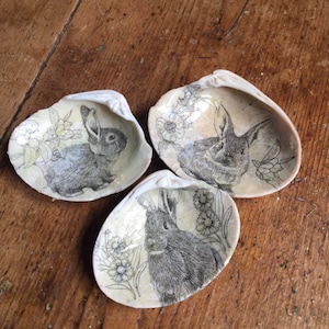 Set of 3 bunny design trinket dishes