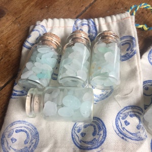 Small bottle of mermaid tears (sea glass )