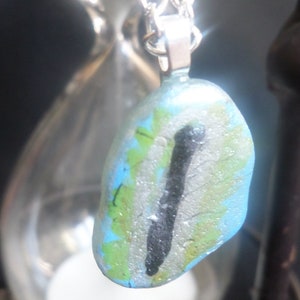Dragon eye sea glass necklace in gift box