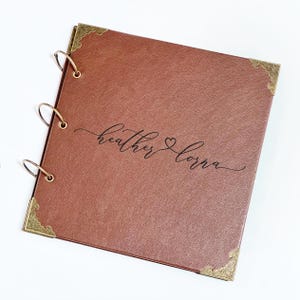 Personalization Leather Scrapbook / 10 inch Art Leather DIY Album /Hand pasted photo album /Vintage loose leaf gift album / Customized Gift