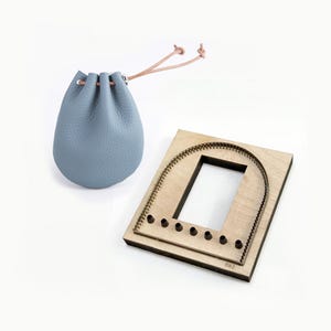 DIY lederen zakje stansvorm, draagtas handgemaakte stalen metalen stansvorm, leren tas met koord opbergtas ambachten punch snijgereedschap