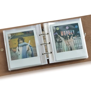 Leather vintage Polaroid i-type Polaroid photo album / Suitable for 600/sx70/itype/fuji wide photo storage book - Can accommodate 80 photos