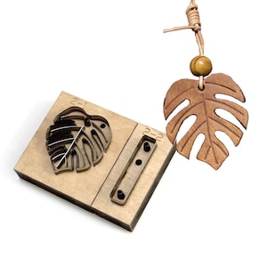 Matrice de découpe personnalisée en cuir Monstera Deliciosa, Matrice de découpe Sizzx feuille de plantain, emporte-pièce en métal fait main en métal, outil de bricolage en cuir