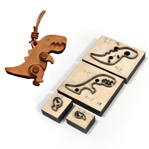 Molde de corte de pingente de dinossauro de couro faça você mesmo, cortador de metal de aço Keychian de dinossauro feito à mão Sizzix, ferramenta de artesanato com design de dinossauro personalizado