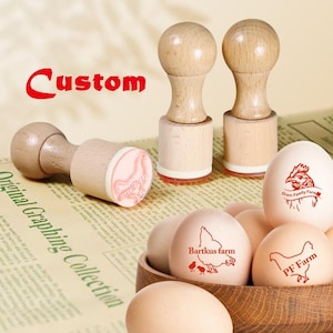 Sello de madera de goma con forma de huevo de gallina personalizado, sello de huevo personalizado, sello de madera hecho a mano, sello de goma con sobres personalizados, regalo del Día de Acción de Gracias