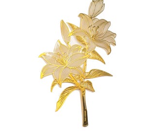 Lily Brass Bookmark/ Lily Flower Metal Bookmark/Brass Bookmark/Stationery/Book Accessories/Back to school/Gift