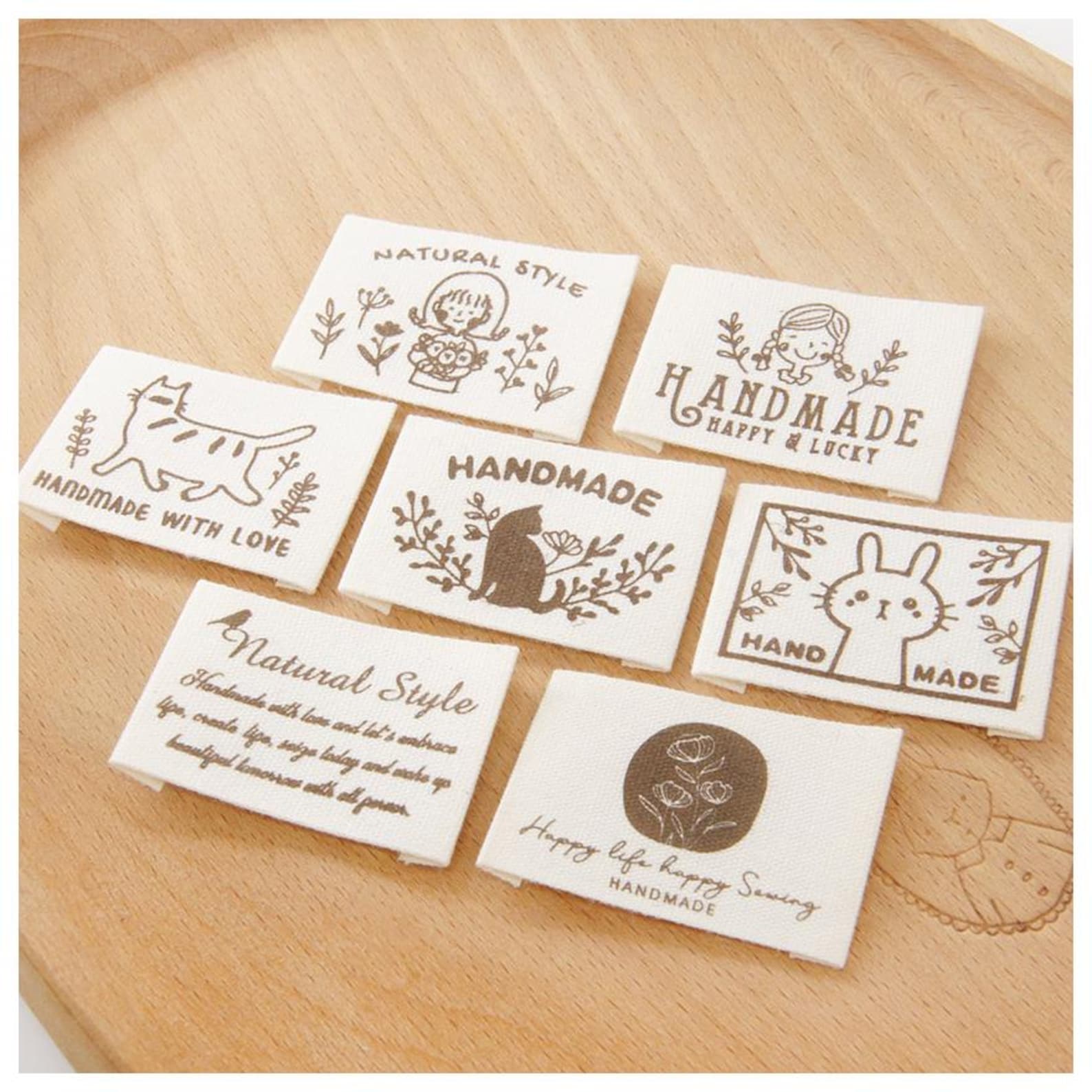 Flower Series Handmade Cloth Label/ Wreath Embroidery Woven Label ...