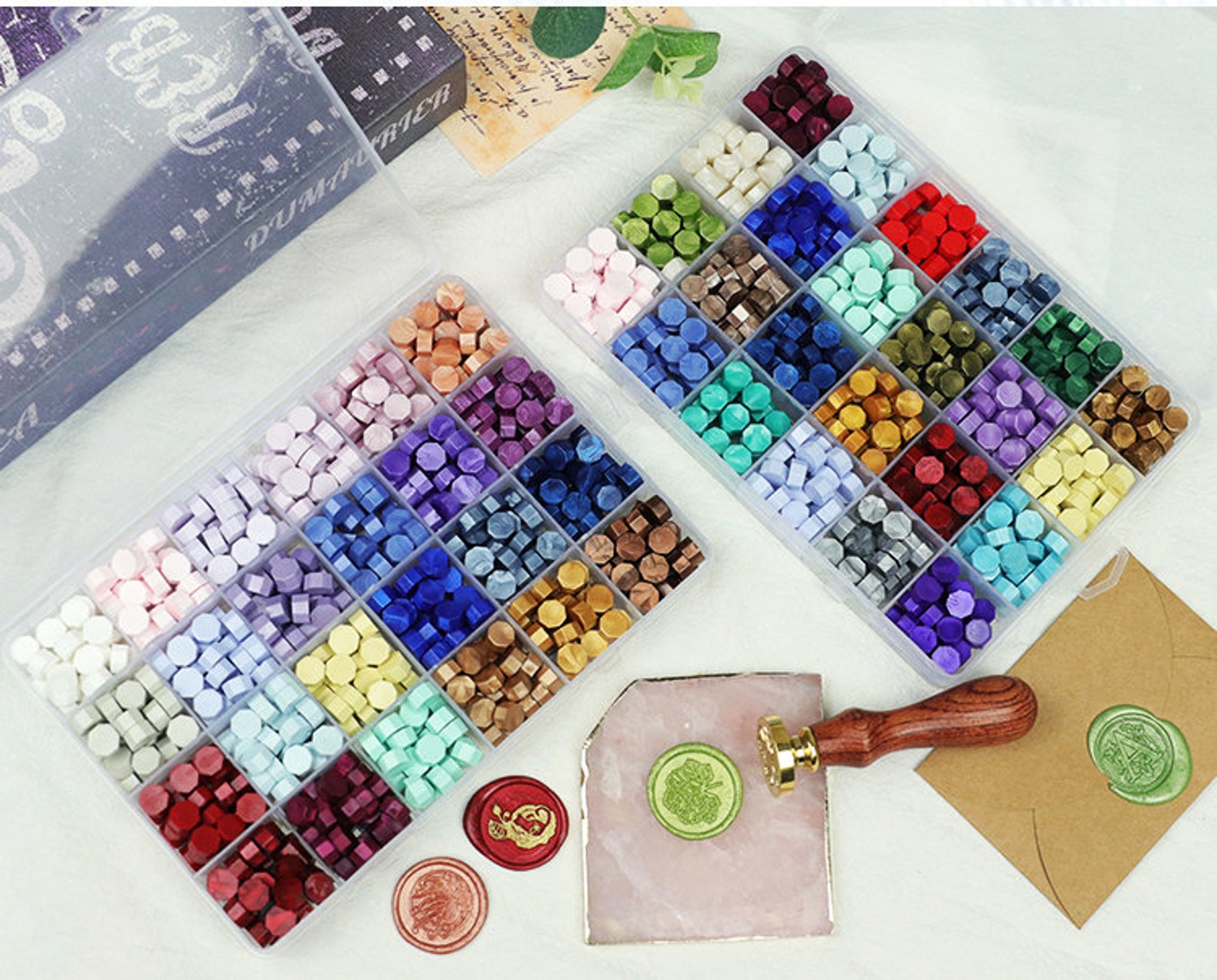 Boxed lacquer wax set/ Many colors Sealing Wax Stick/wax Etsy