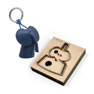 Troquel de corte con colgante de elefante de cuero, cortador de elefante hecho a mano, troqueladora de metal con regla de acero, herramienta Kraft para manualidades de cuero, troqueles Sizzix