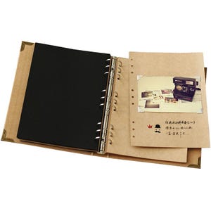 Cuaderno de hojas sueltas de 9 agujeros/Álbum de recortes familiar/Menú de restaurante hecho a mano/Álbum personalizado/Álbum de fotos personalizado