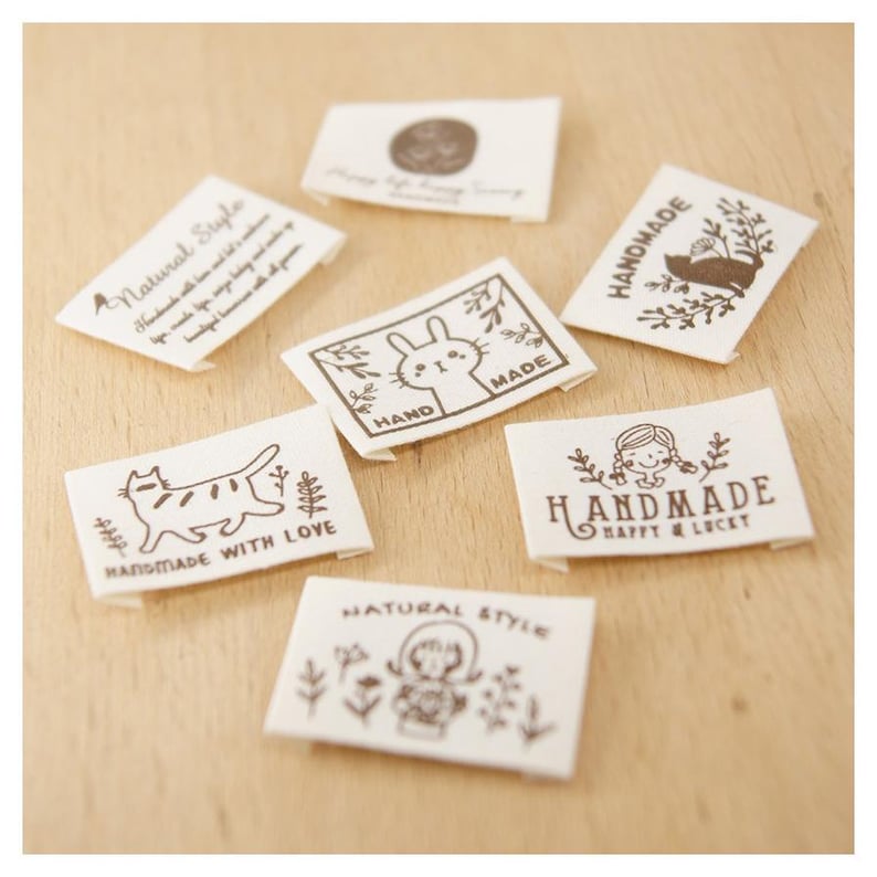 Handcrafted Label Flower Series Handmade Cloth Label/ Wreath Embroidery Woven Label ...