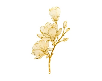 Jade orchid bookmark brass plated with 18K/ Orchid Flower Metal Bookmark/Brass Bookmark Stationery/Book Accessories /Back to school Gift
