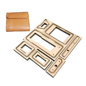 Stampo per coltello per busta pieghevole per borsa di carta, fustella per portafoglio con clip corta in pelle, strumento per artigianato in pelle fai da te, fustella per metallo con righello in acciaio fatto a mano