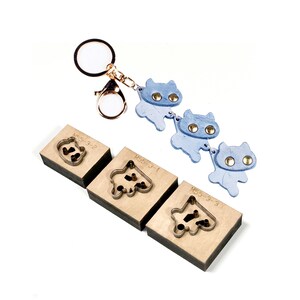 3匹の小さな猫のペンダントのカッティングダイ、手作りDIY猫の揺れるペンダントメタルスチールSizzixダイカッター、カスタム豚デザインパンチクラフトツール