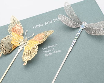 Butterfly、Dragonfly Bookmark/Animal Metal Bookmark/Brass Bookmark/Metal Bookmark/Stationery/Book Accessories/Gift