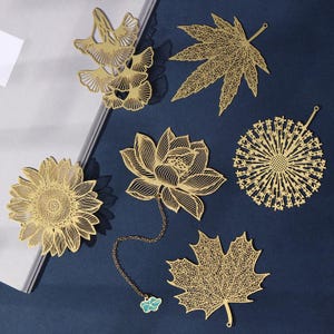 Leaf vein metal hollow bookmark/ Custom Brass Bookmark/ Ginkgo biloba Metal Bookmark/ Stationery/ Book Accessories/ Back to school/ Gift