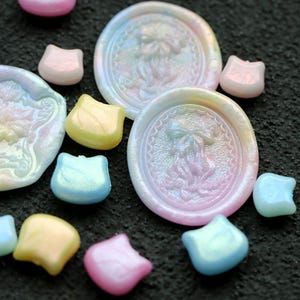 Cera de lacre de cor mista Aurora/Grânulos de cera de laca alienígena com cabeça de gatinho fofo/Tinta de fogo em pó com glitter perolado/Tinta de fogo colorida Flash