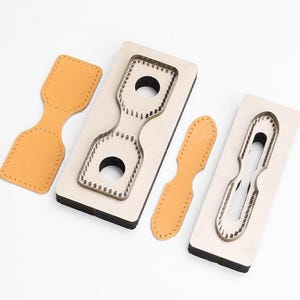 Portachiavi in pelle fustellato fatto a mano portachiavi ciondolo righello in acciaio fustella in metallo fai da te portachiavi Sizzix Craft Tools