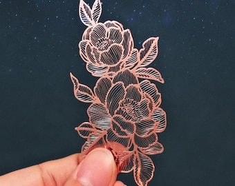 Rose Metal bookmark/ Custom Lily Brass Bookmark/ Lotus Metal Bookmark/ Stationery/ Book Accessories/ Back to school/Christmas Gift