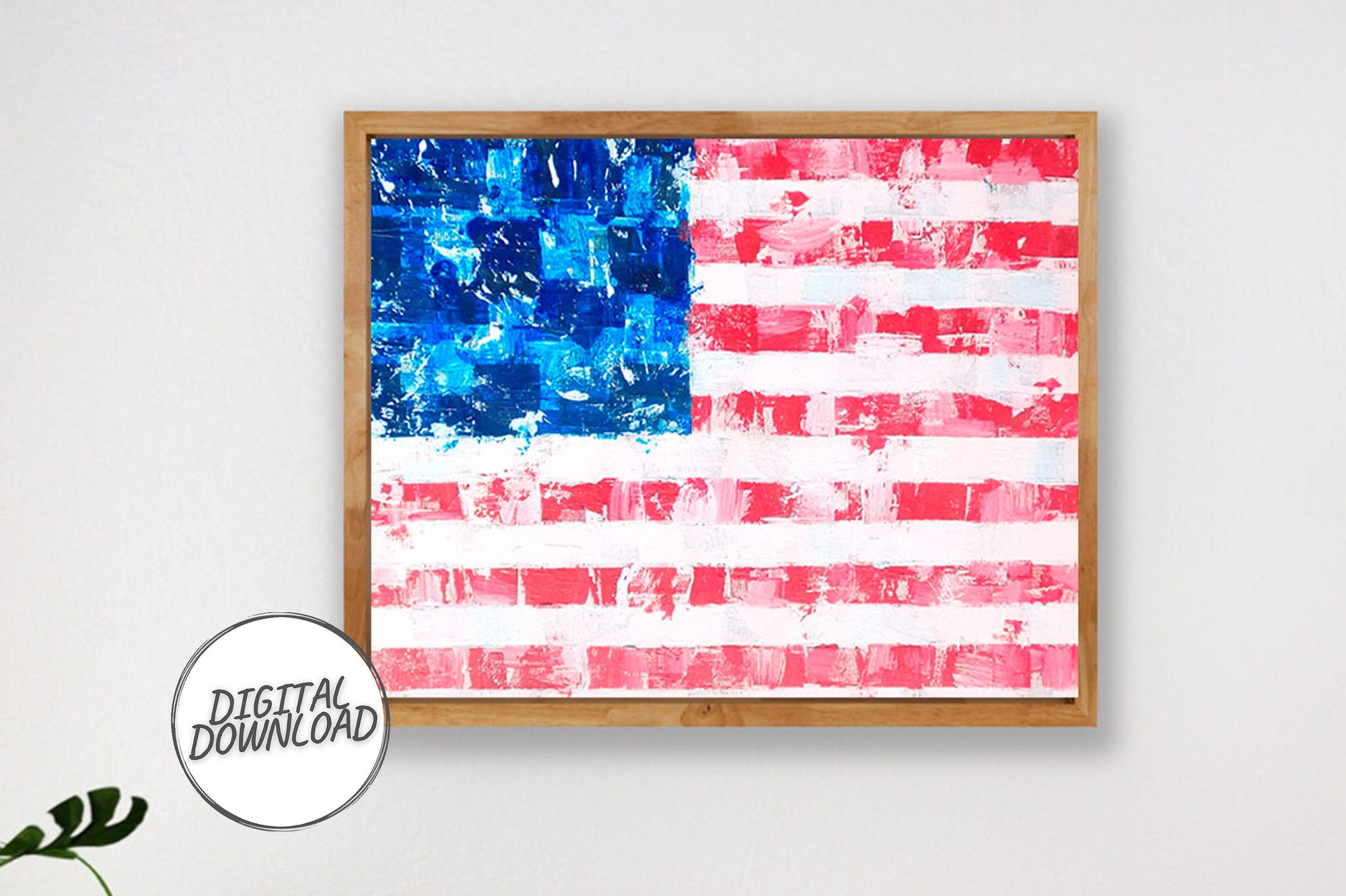 Distressed American Flag Painting Abstract American Flag Art Etsy