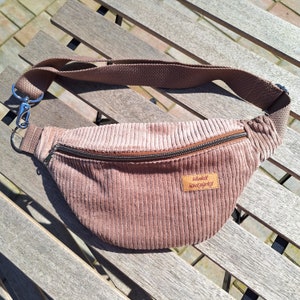 Cord Bauchtasche Gürteltasche klein //Bauchtasche mit breitem Gurt //Bauchtasche Damen //Bauchtasche Herren //Bauchtasche taupe