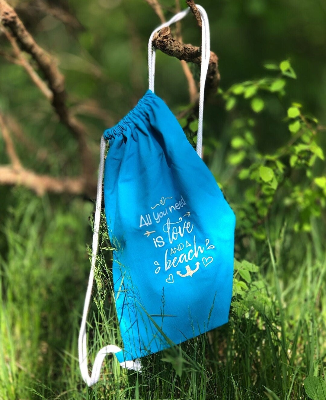 Maritime Gym Bag // Gym Bag With Slogan // Bag for Women // Etsy