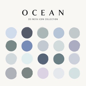 Ocean 20 Instagram Highlight Icon Collection | Blue Neutral Instagram Story Icons | Boho Organic IG Story Highlights | Solid Color Icons
