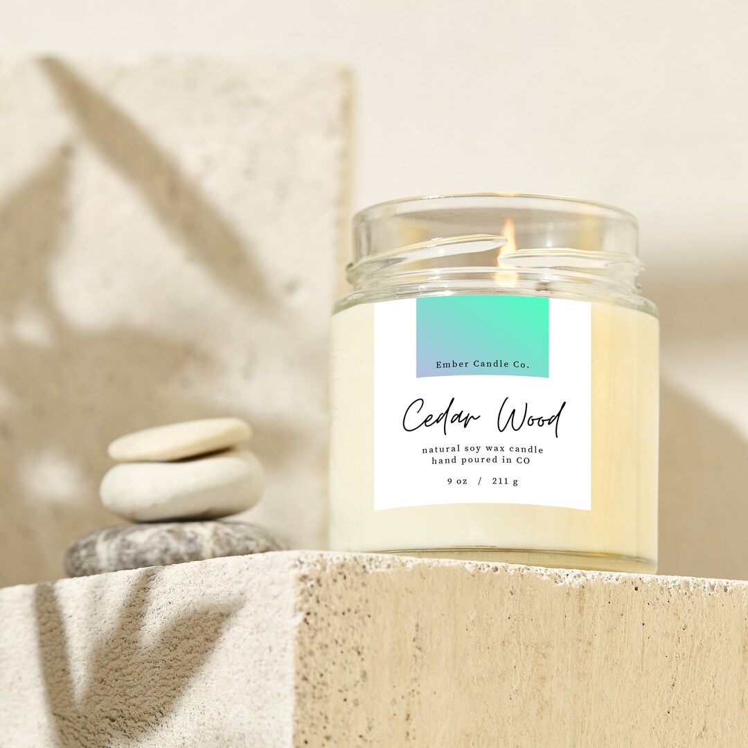 CANVA Candle Label Template | Minimalist Candle Label | Candle ...