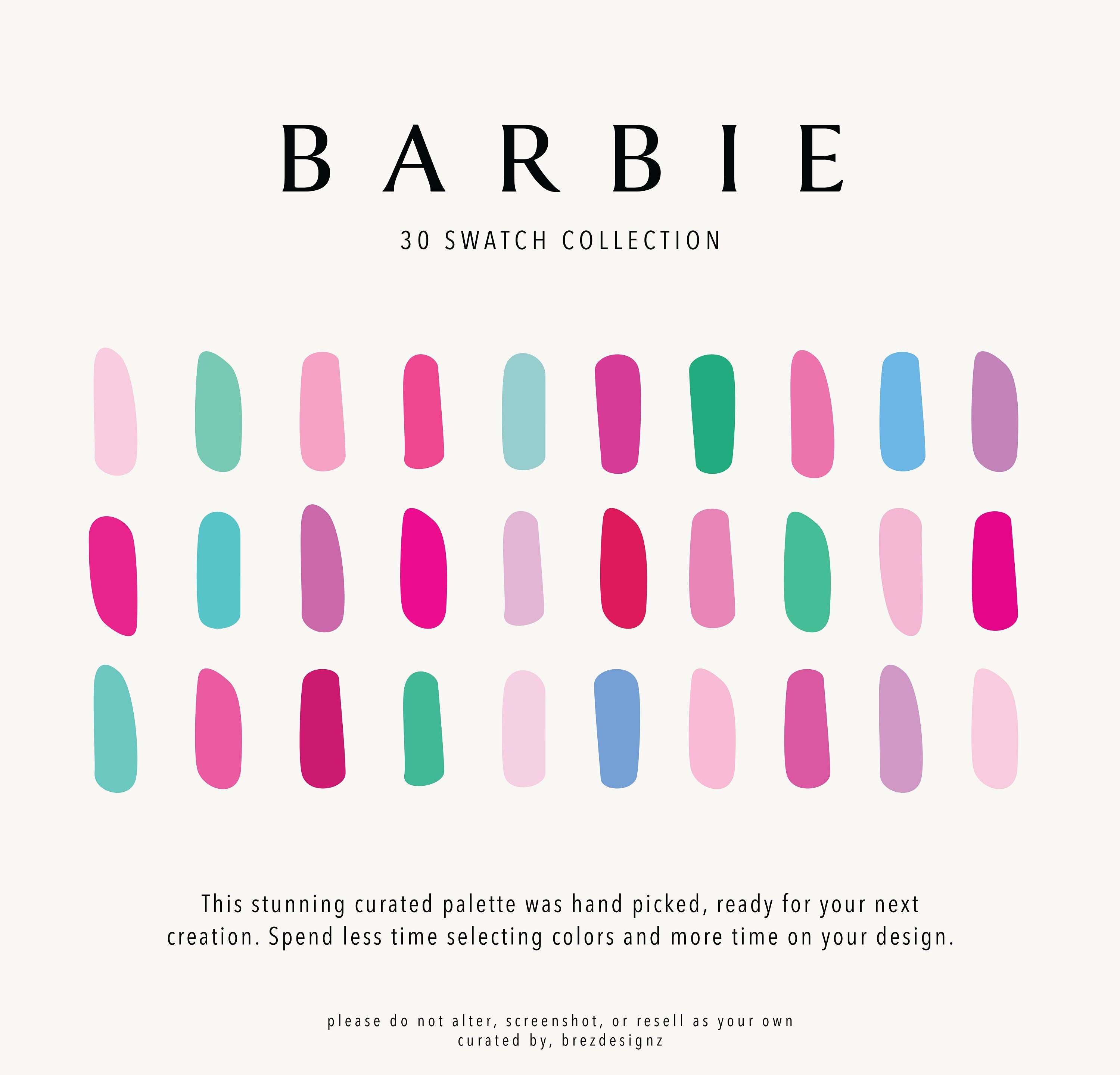 Barbie Dream House 30 Swatch Digital Color Palette
